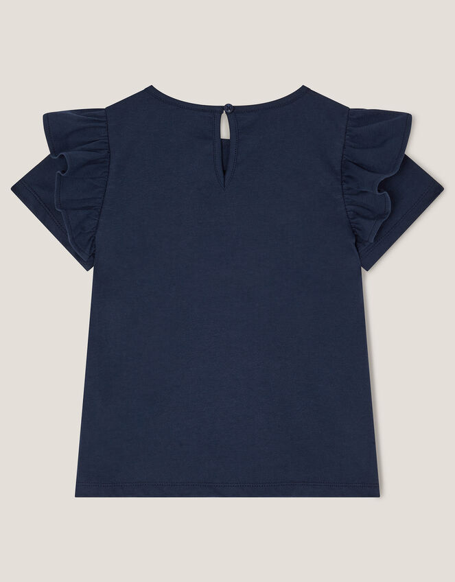 Floral Cowboy Boot Embroidered T-Shirt, Blue (NAVY), large