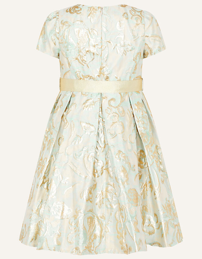 Charlotte Jacquard Dress, Gold (GOLD), large
