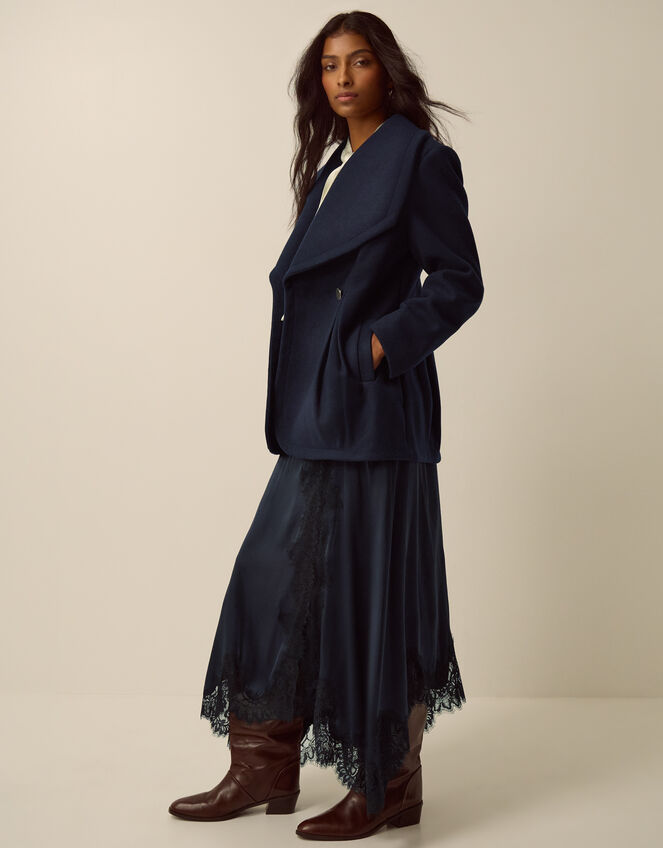 Estelle Collar Coat, Blue (NAVY), large