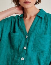 Sofia Textured Short Sleeve Shirt, Teal (TEAL), large
