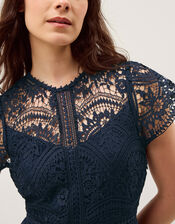 Monica Lace Wide Leg Jumpsuit, Blue (NAVY), large