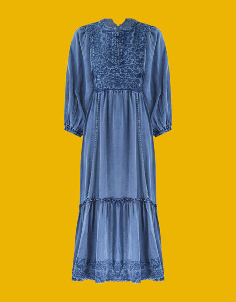 East Cinzia Tiered Denim Dress Blue, Blue (DENIM BLUE), large