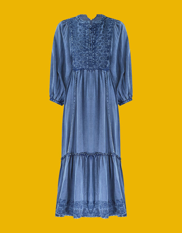 East Cinzia Tiered Denim Dress Blue, Blue (DENIM BLUE), large