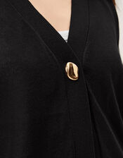 Bath Short Sleeve Cardigan, Black (BLACK), large