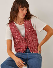 Felipa Floral Print Vest, Red (RED), large