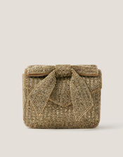 Bella Beaded Bow Bag, Gold (GOLD), large