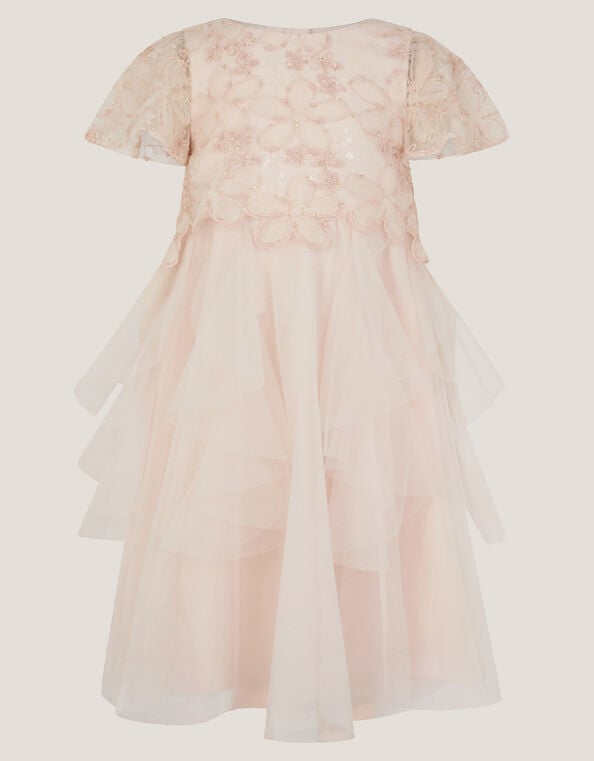 Arabella Flower Ruffle Dress, Pink (PINK), large