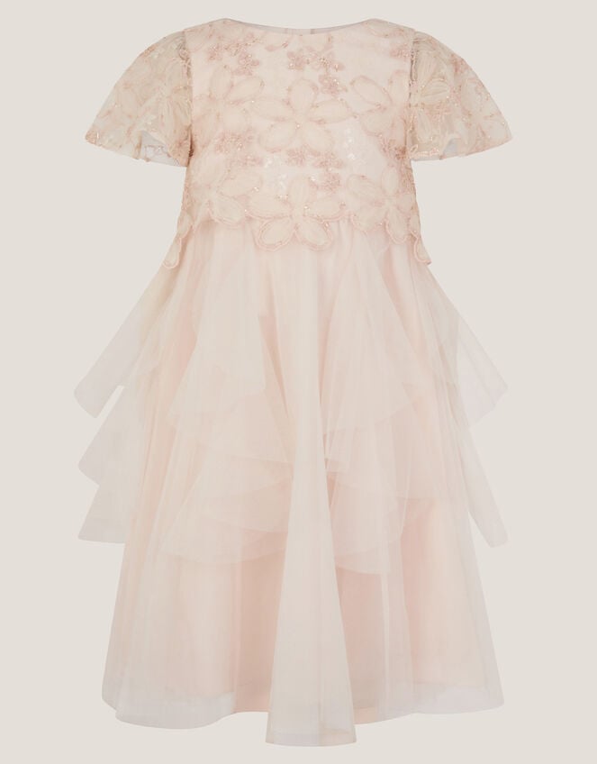 Arabella Flower Ruffle Dress, Pink (PINK), large