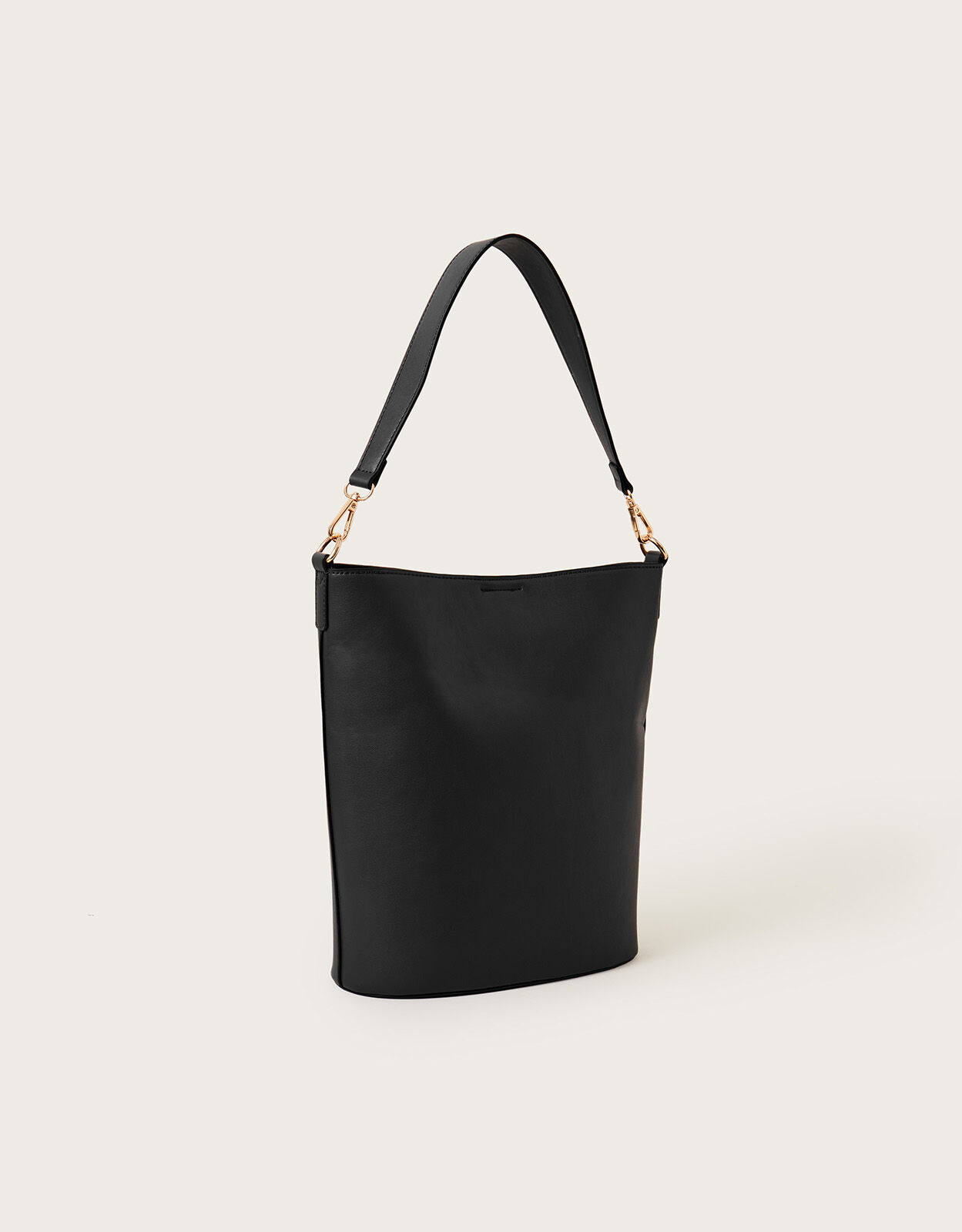Large black top bucket bag