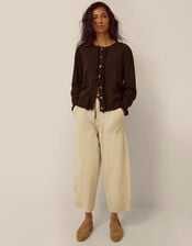 Ruby Frill Cardigan, Brown (CHOCOLATE), large