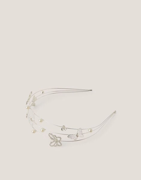Butterfly Embellished Wire Headband, , large