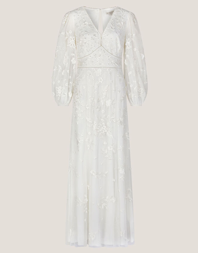 Jennifer Long Sleeve Maxi Wedding Dress, Ivory (IVORY), large