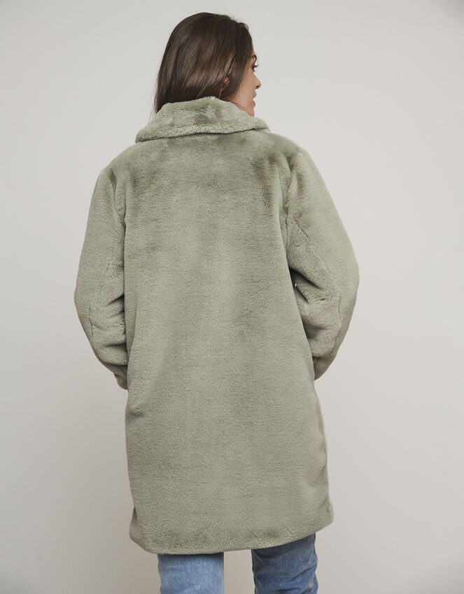 Rino and Pelle Faux Fur Coat, Green (PALE GREEN), large