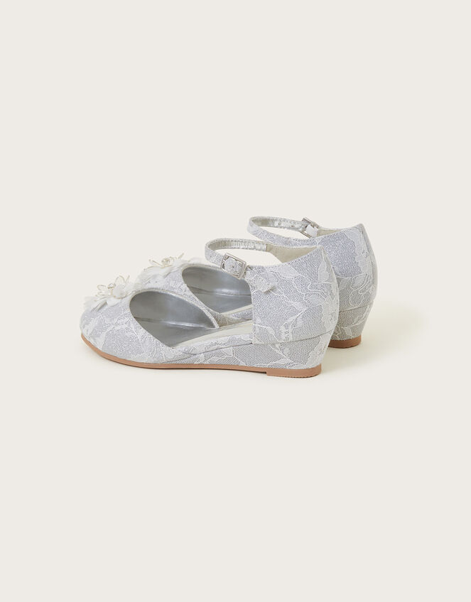 Flower Lace Wedges, Silver (SILVER), large
