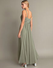 Autumn Embellished Maxi Dress, Green (GREEN), large
