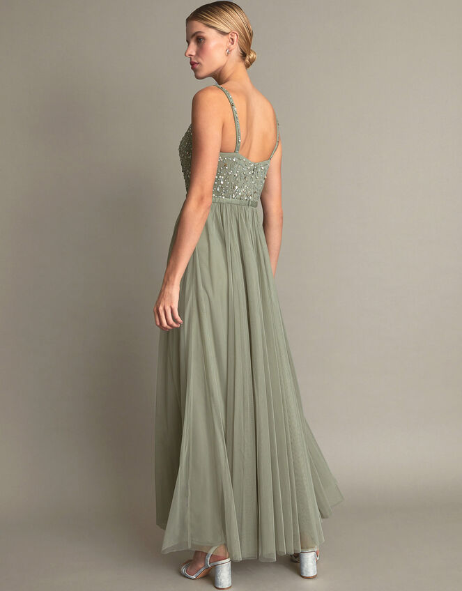 Autumn Embellished Maxi Dress, Green (GREEN), large