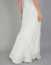 Elizabeth Chantilly Lace Bridal Maxi Dress, Ivory (IVORY), large