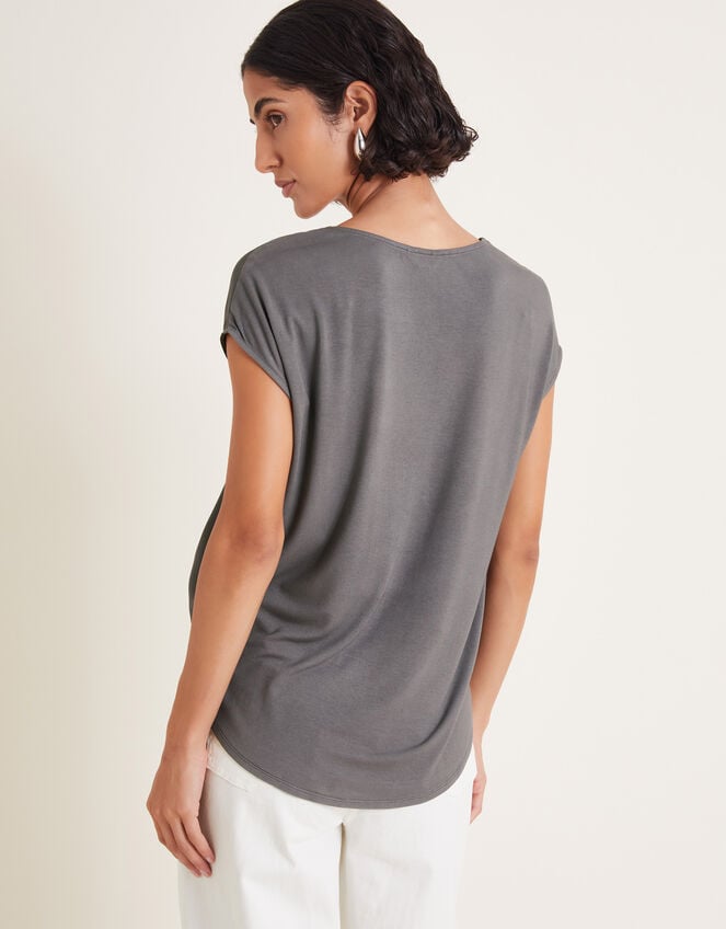 Wilde Sleeveless Satin Top, Gray (GREY), large