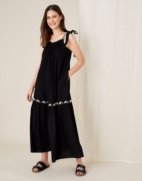 Jaya Maxi Dress in LENZING™ ECOVERO™ Black, Black (BLACK), large