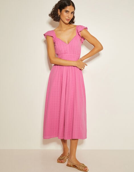 Marlee Ruffle Midi Sun Dress, Pink (PINK), large