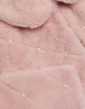 Posie Pearl Faux Fur Jacket, Pink (PINK), large