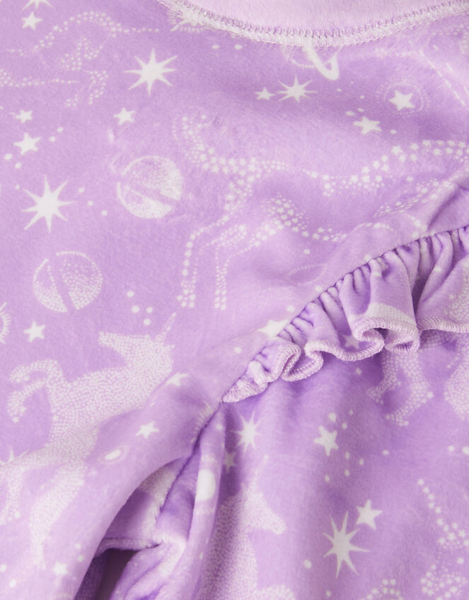 Unicorn Velour Pyjama Set, Purple (LILAC), large