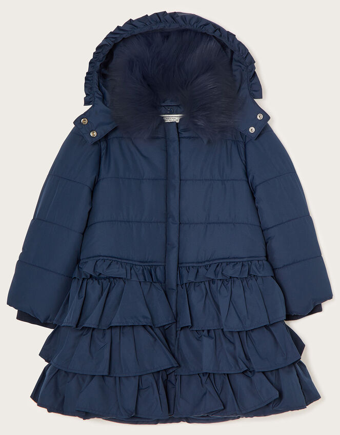 Multi Tier Padded Coat, Blue (NAVY), large