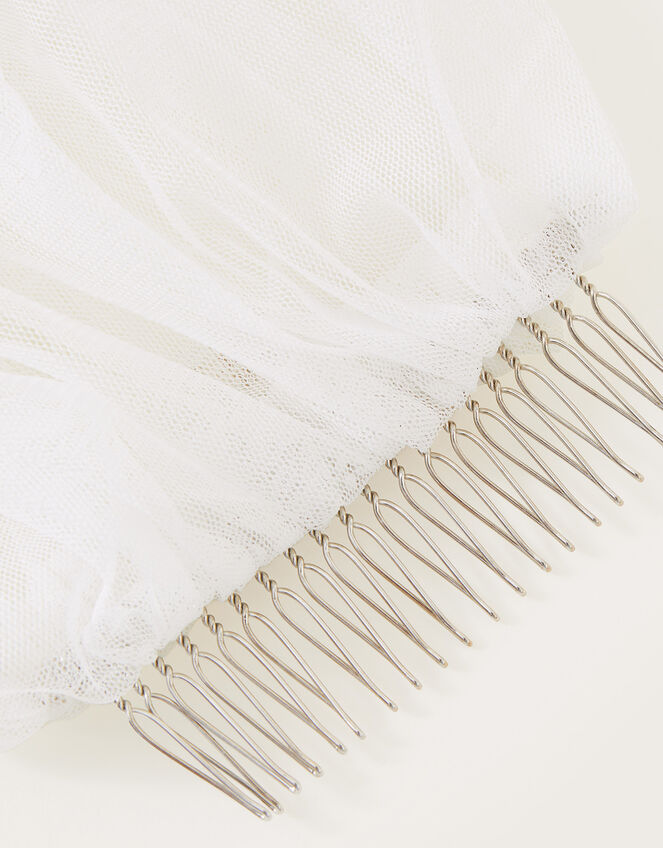 Pearl Flower Embellished Veil, , large