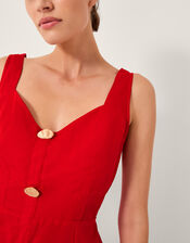 Nell Sleeveless Midi Dress, Red (RED), large