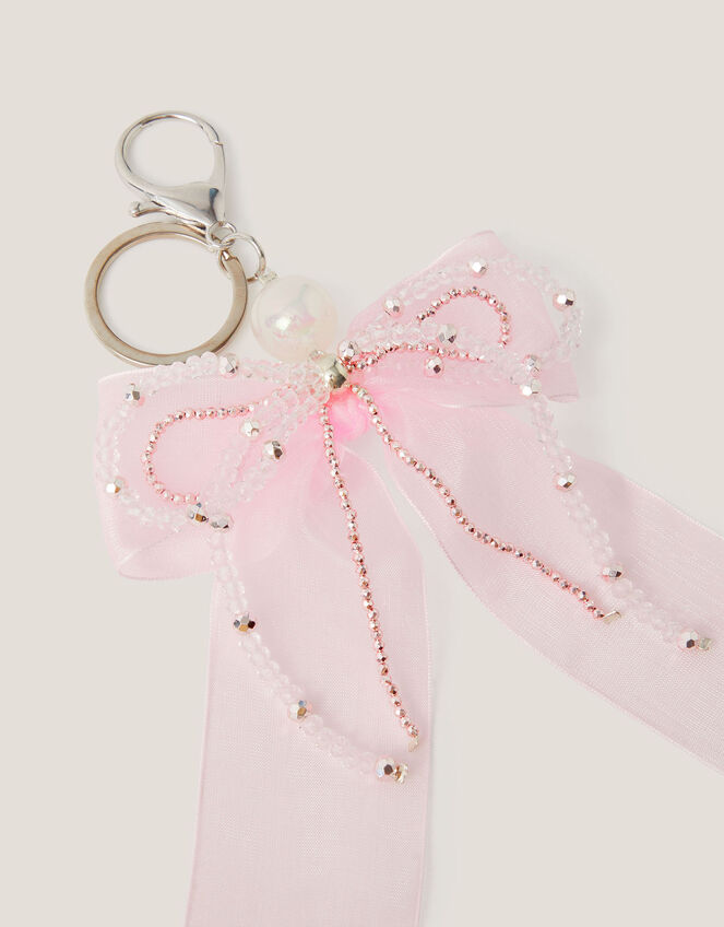 Bead & Ribbon Bow Bag Charm, , large