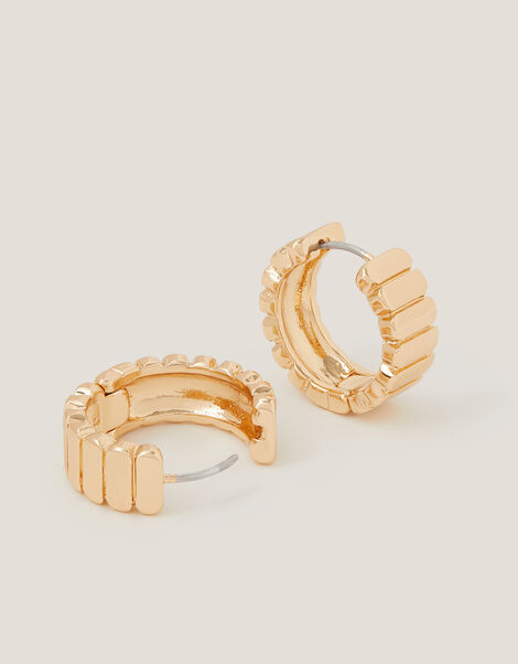 Baguette Cut Hoop Earrings, , large