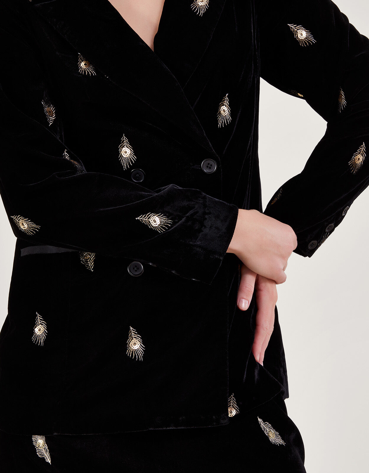 Faye Velvet Blazer Black
