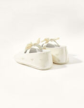 Heart Embroidered Patent Booties, Ivory (IVORY), large
