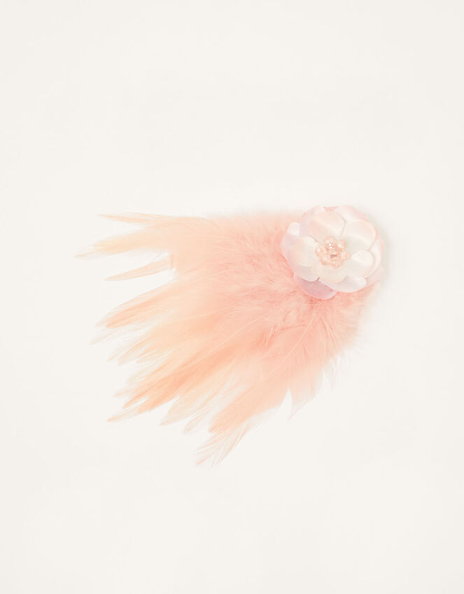 Fluffy Flower Bead Hair Clip , , large