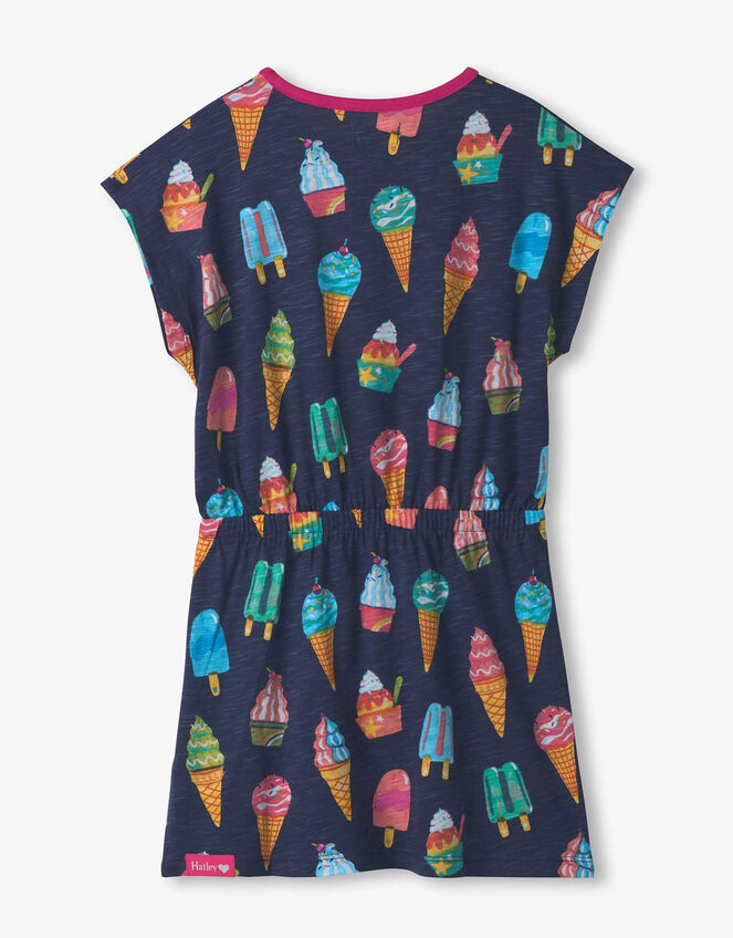 Hatley Ice Cream T-Shirt Dress, Blue (BLUE), large