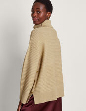 Rae Roll Neck Sweater, Camel (CAMEL), large