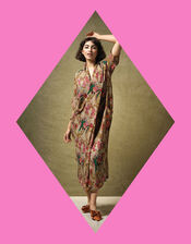 One Hundred Stars Antique Chintz Print Dress, Multi (MULTI), large