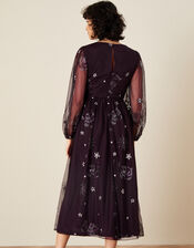 Tia Star Embellished Dress, Purple (PLUM), large