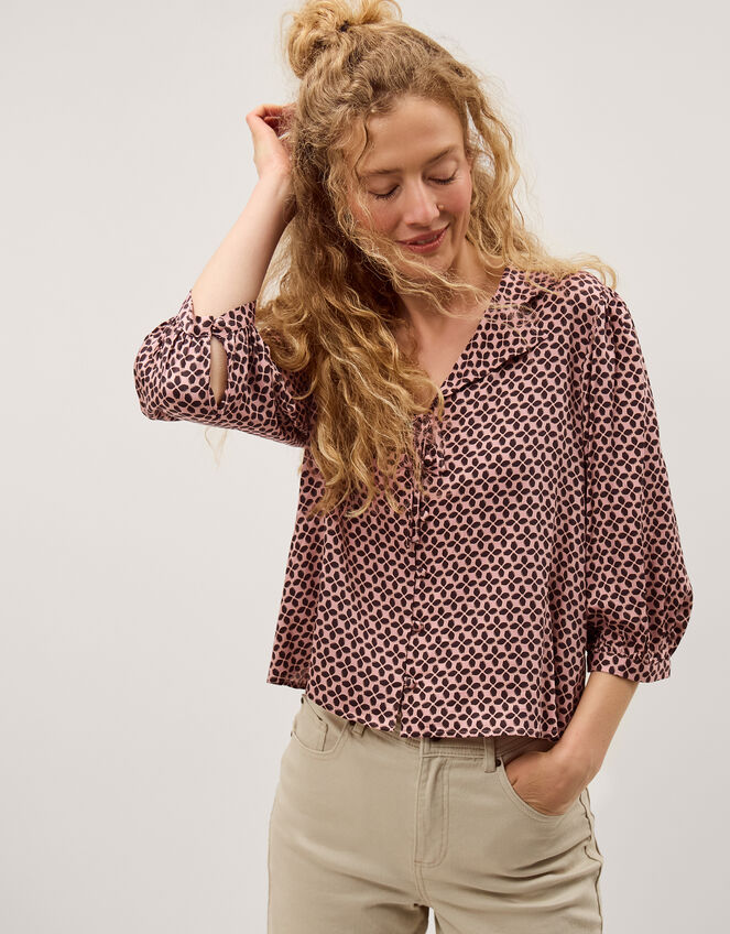 Netta Floral Print Blouse, Pink (PINK), large