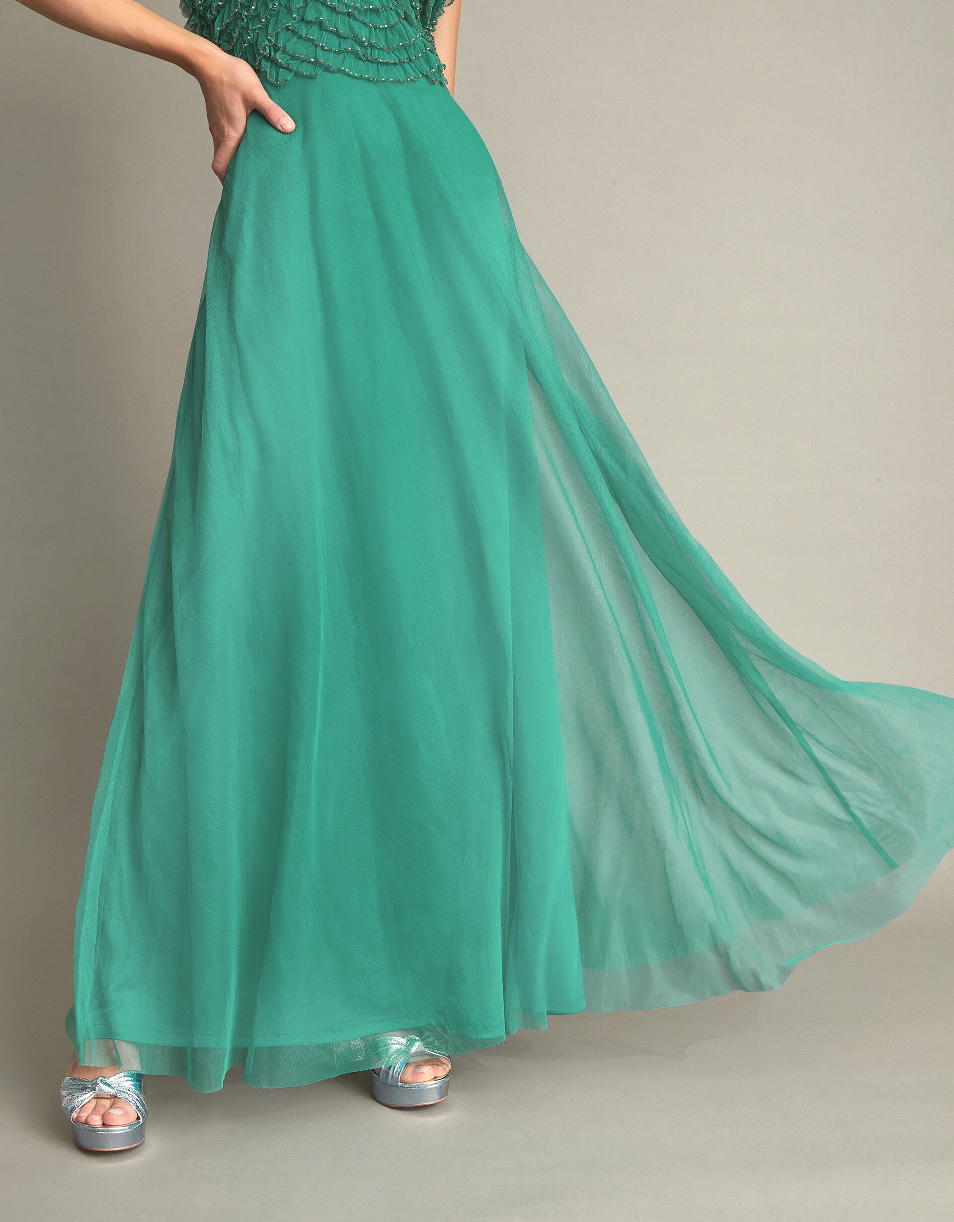 Chiffon embellished maxi dress outlet
