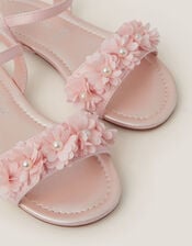 Pearl Flower Sandals, Pink (PINK), large