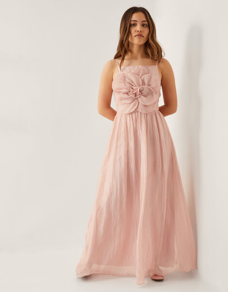 Nola 3D Flower Organza Prom Dress, Pink (PINK), large