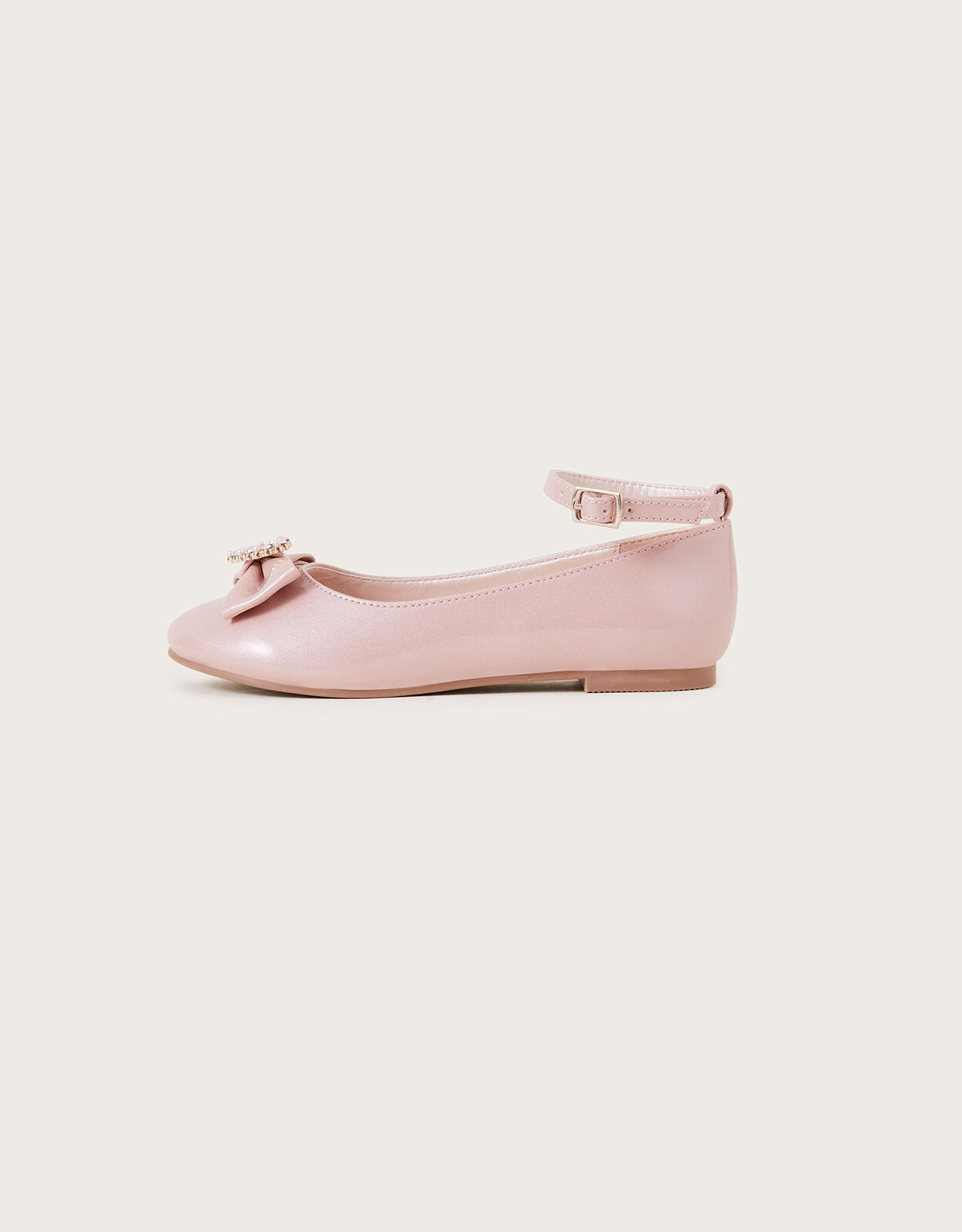 Loveheart Patent Ballerina Flats Pink