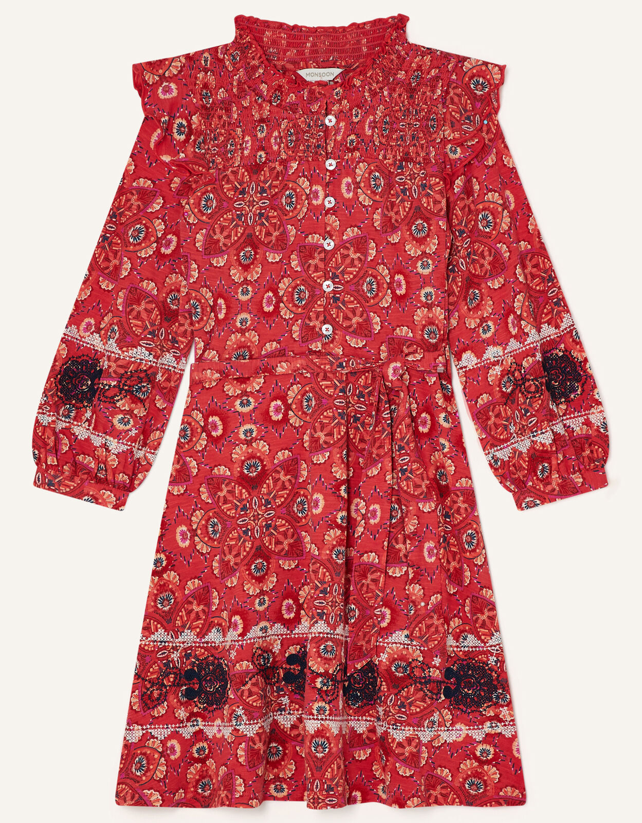 Monsoon red dress girl hot sale
