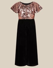 Sally Sequin Velvet Jumpsuit, Multi (MULTI), large
