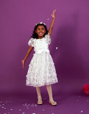 Mary-Kate Foil Butterfly 3D Dress, Ivory (IVORY), large