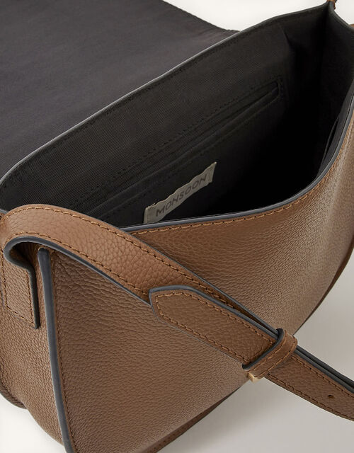Patchwork Leather Saddle Bag, , large