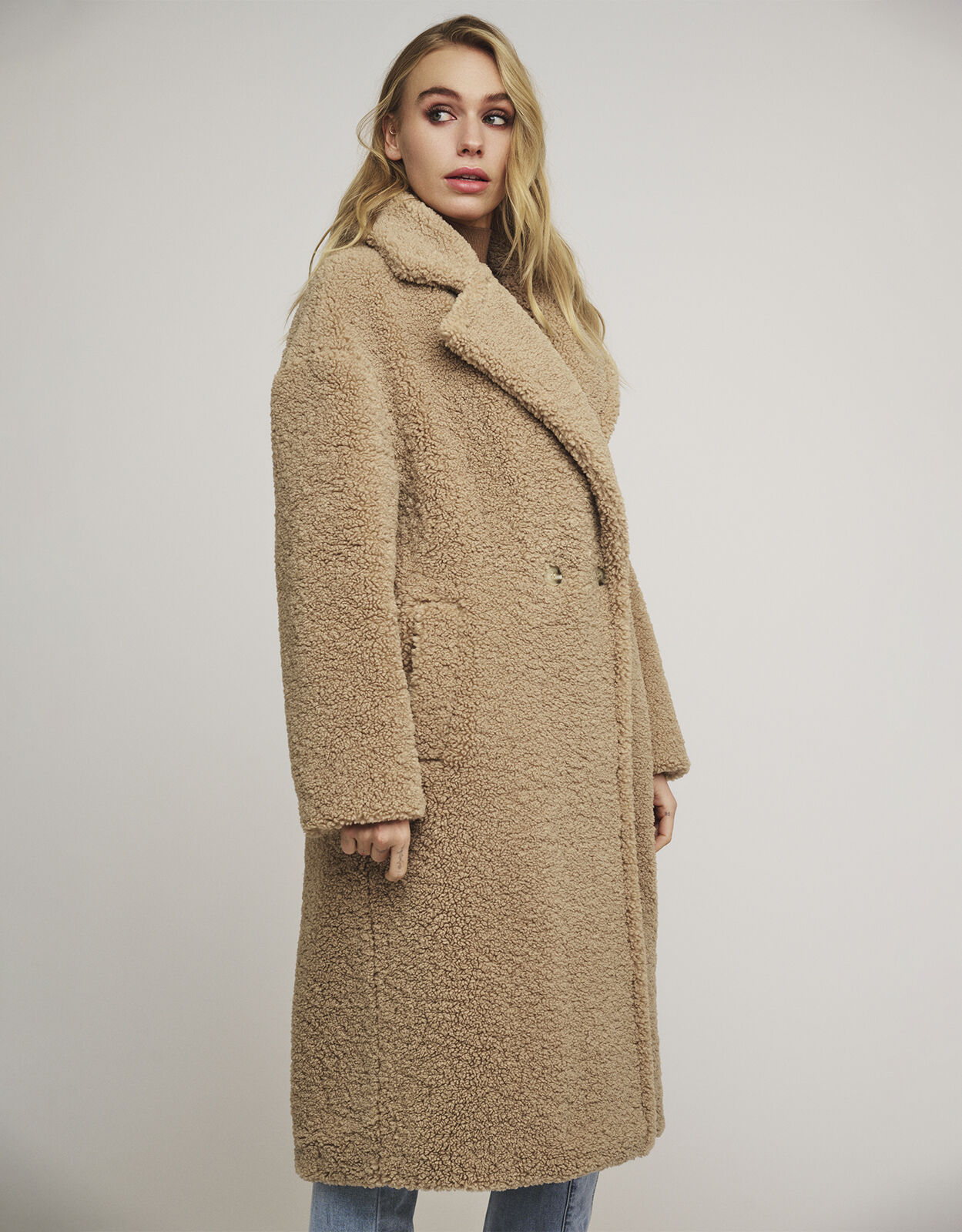Rino and Pelle Teddy Double Breasted Coat Camel