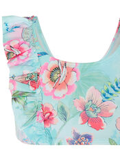 Floral Print Bikini Set, Blue (TURQUOISE), large