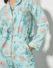Celeste Celestial Print Pyjama Set, Teal (TEAL), large
